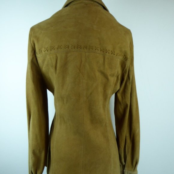 MONTEVIDEO SUEDE whip stiched SHIRT jacket M - Picture 4 of 12